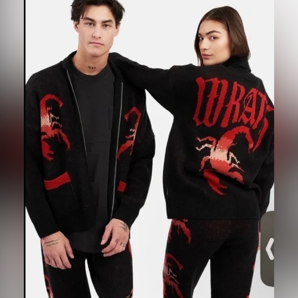 Spirit Jersey Unisex Knit Zip Up Sweater Scorpion/ Wrath Size Medium Oversized